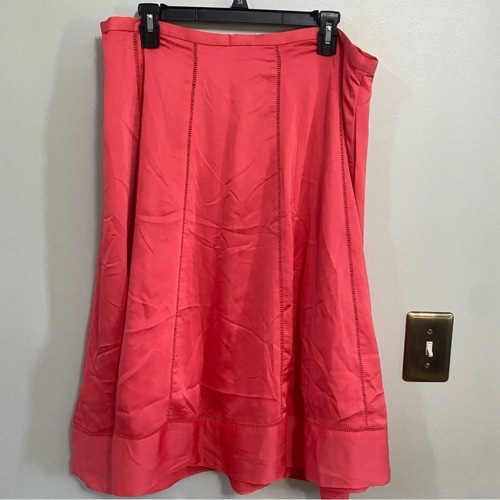 Banana Republic pink silky midi skirt size 14
